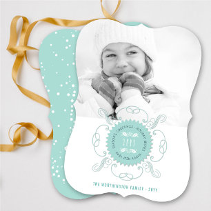 Seizoensgroeten Fijne nieuwjaarsfoto Blauwe Zegel  Feestdagenkaart