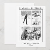 Seizoensgroeten, foto zwart en wit feestdagenkaart (Voorkant / Achterkant)