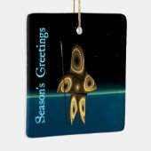 Seizoensgroeten - Fractal Inuit Hunter Keramisch Ornament (Rechts)
