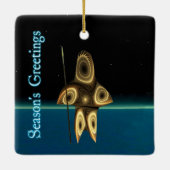 Seizoensgroeten - Fractal Inuit Hunter Keramisch Ornament (Achterkant)