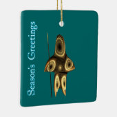 Seizoensgroeten - Fractal Inuit Hunter Keramisch Ornament (Rechts)