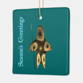 Seizoensgroeten - Fractal Inuit Hunter Keramisch Ornament (Links)