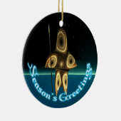 Seizoensgroeten - Fractal Inuit Hunter Keramisch Ornament (Rechts)