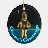 Seizoensgroeten - Fractal Inuit Hunter Keramisch Ornament (Links)