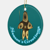 Seizoensgroeten - Fractal Inuit Hunter Keramisch Ornament (Links)