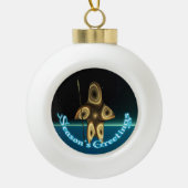 Seizoensgroeten - Fractal Inuit Hunter Keramische Bal Ornament (Voorkant)