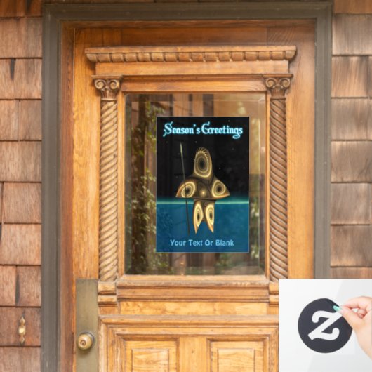 Seizoensgroeten - Fractal Inuit Hunter Raamsticker (Huis Deur)