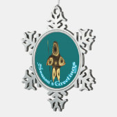 Seizoensgroeten - Fractal Inuit Hunter Tin Sneeuwvlok Ornament (Rechts)