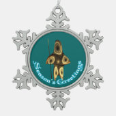 Seizoensgroeten - Fractal Inuit Hunter Tin Sneeuwvlok Ornament (Voorkant)