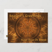 Seizoensgroeten - Fractal Wood Carving Briefkaart (Voorkant / Achterkant)