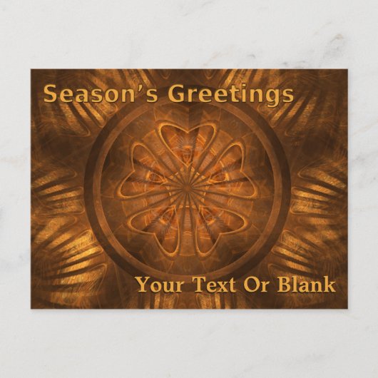 Seizoensgroeten - Fractal Wood Carving Briefkaart (Voorkant)