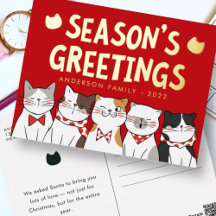 Seizoensgroeten Funny Cute Cats Caroling