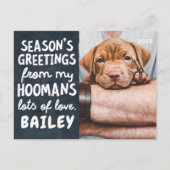 Seizoensgroeten Funny Modern Pet Custom Photo Feestdagenkaart (Voorkant)