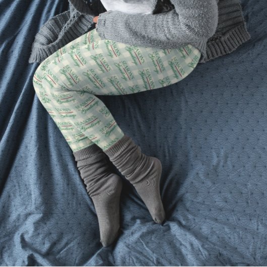 Seizoensgroeten Gingham Kerstmis Leggings