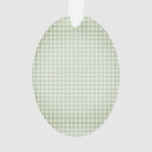 Seizoensgroeten Gingham Kerstmis Ornament (achterkant)