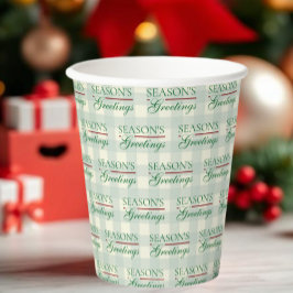Seizoensgroeten Gingham Kerstmis Papieren Bekers