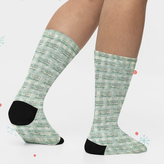 Seizoensgroeten Gingham Kerstmis Sokken
