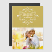 Seizoensgroeten Gold  Deco Foliage Foto (Voorkant / Achterkant)