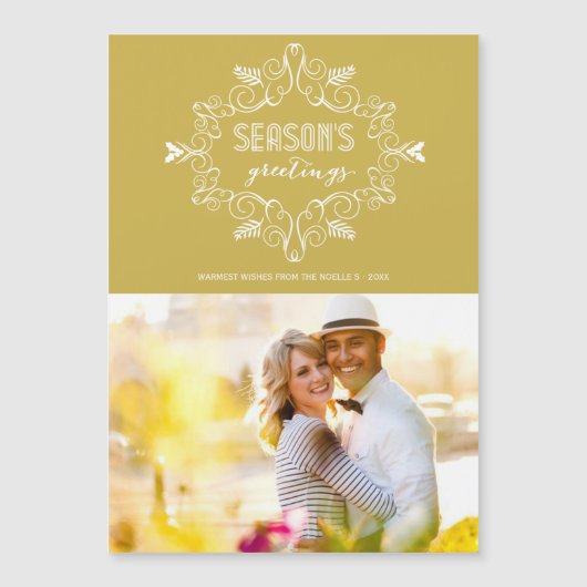 Seizoensgroeten Gold  Deco Foliage Foto (Voorkant)