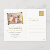 Seizoensgroeten Gold Deco Foliage Foto Feestdagenkaart (Achterkant)