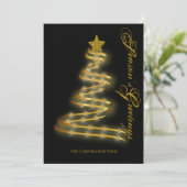 Seizoensgroeten Gold Tree sterren Abstract Feestdagenkaart (Staand voorkant)