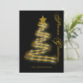 Seizoensgroeten Gold Tree sterren Abstract Feestdagenkaart (Staand voorkant)