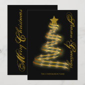 Seizoensgroeten Gold Tree sterren Abstract Feestdagenkaart (Voorkant / Achterkant)