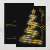 Seizoensgroeten Gold Tree sterren Abstract Feestdagenkaart (Voorkant / Achterkant)