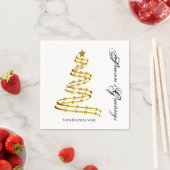 Seizoensgroeten Gold Tree sterren Abstract Servet (Insitu)