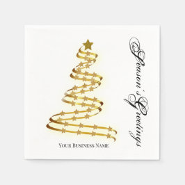 Seizoensgroeten Gold Tree sterren Abstract Servet