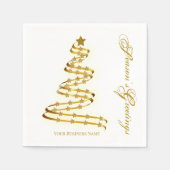 Seizoensgroeten Gold Tree sterren Abstract Servet (Voorkant)