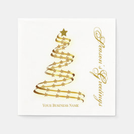 Seizoensgroeten Gold Tree sterren Abstract Servet