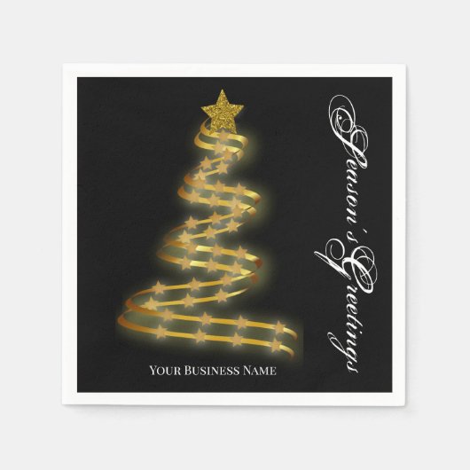 Seizoensgroeten Gold Tree sterren Abstract Servet (Voorkant)