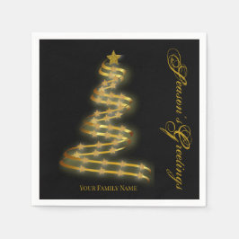 Seizoensgroeten Gold Tree sterren Abstract Servet