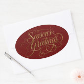 Seizoensgroeten Goud Sticker Elke Kleur (Envelop)