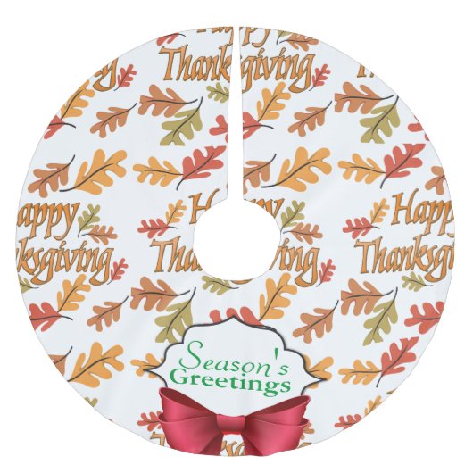 Seizoensgroeten Happy Thanksgiving Kerstboom Rok (Voorkant)