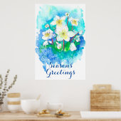 Seizoensgroeten Hellebore kerstbloemen Poster (Keuken)