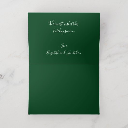 Seizoensgroeten Holly Engaged Couple Photo Folie Feestdagenkaart (Binnenlaag)