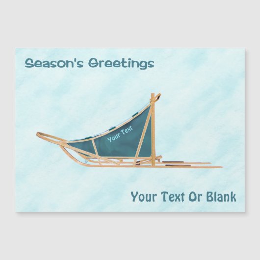 Seizoensgroeten - Hondenslee op Sneeuw (Voorkant)