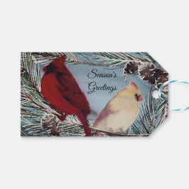 Seizoensgroeten Kardinalen Cadeaulabel