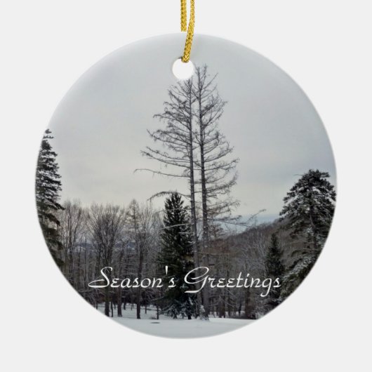 Seizoensgroeten Keramisch Ornament (Voorkant)