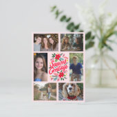 SEIZOENSGROETEN Kerst MIS 6 FOTO Vakantie Briefkaart (Staand voorkant)