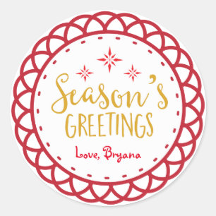SEIZOENSGROETEN Kerst sticker