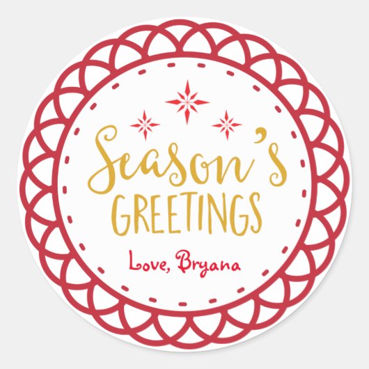 SEIZOENSGROETEN Kerst sticker (Voorkant)