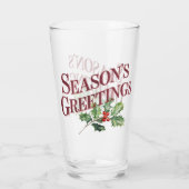 Seizoensgroeten Kerst Typografie Glas (Achterkant)