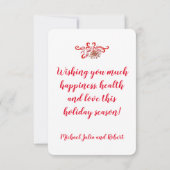 Seizoensgroeten kerstboom Red Rose Gold Bedankkaart (Achterkant)