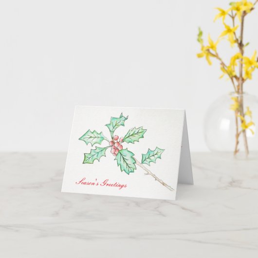 "Seizoensgroeten" Kerstkaart Kaart (Gele Bloem)