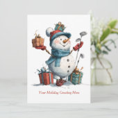 Seizoensgroeten — Kerstkaart "Theestijl" Kaart (Staand voorkant)