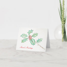 "Seizoensgroeten" Kerstkaart van Holly Kaart