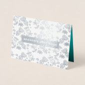 Seizoensgroeten. Kerstluxe Real Folie Kaarten (Voorkant)